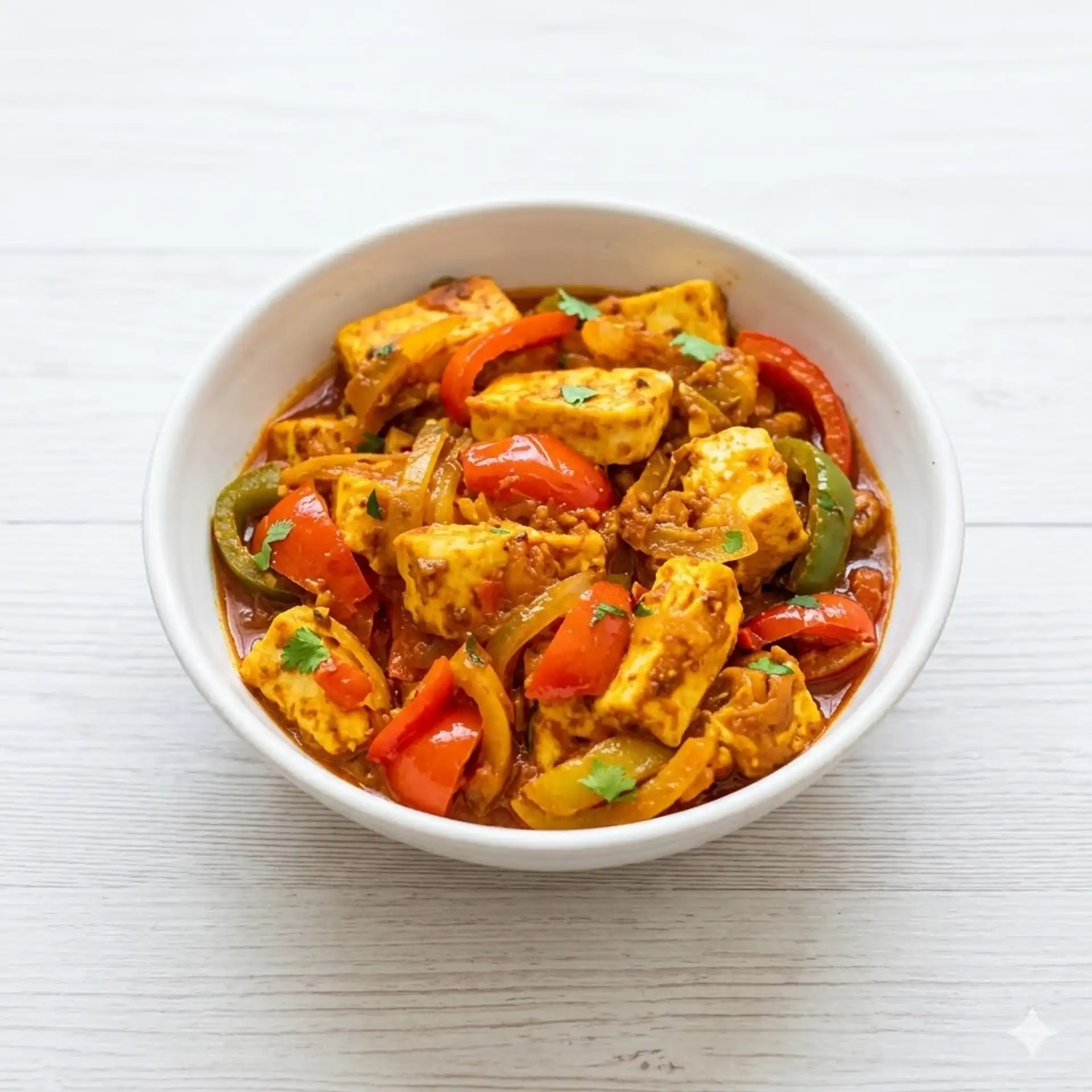 Kadai paneer served with fresh tandoori naan at Dawat India Restaurant in Regina